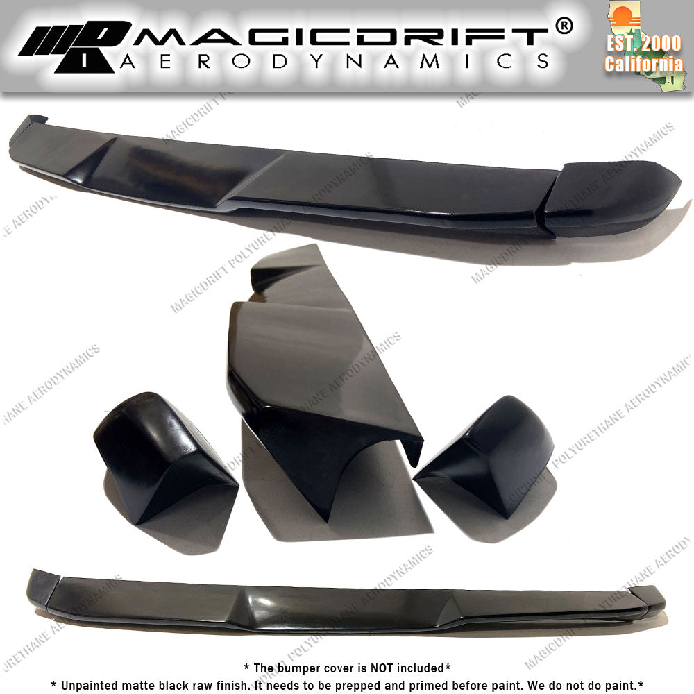 07-13 Chevy Silverado MDA V2 Style Rear Tailgate Spoiler Wing Caps