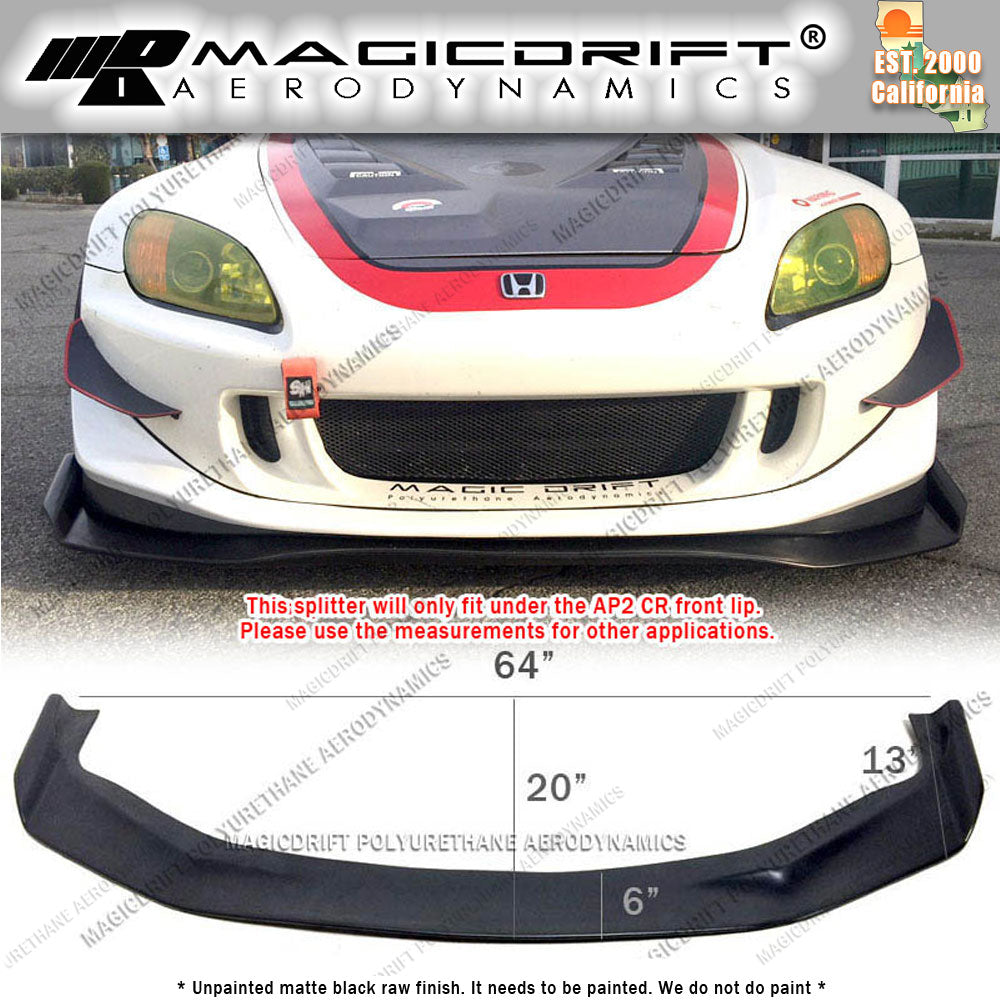 04-09 Honda S2000 AP2 CR Style Front Bumper Under Chin Spoiler Lip