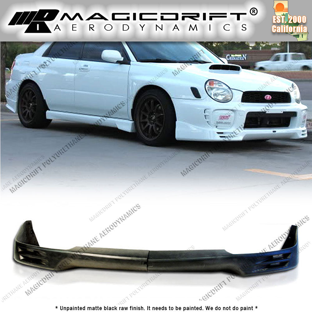 02-03 Subaru Impreza WRX STI 4DR Sedan V2 Style Front Bumper Chin Spoiler Lip