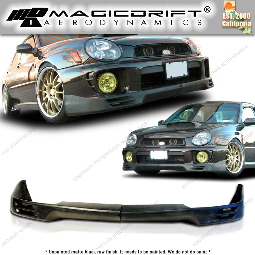 02-03 Subaru Impreza WRX STI 4DR Sedan V2 Style Front Bumper Chin Spoiler Lip