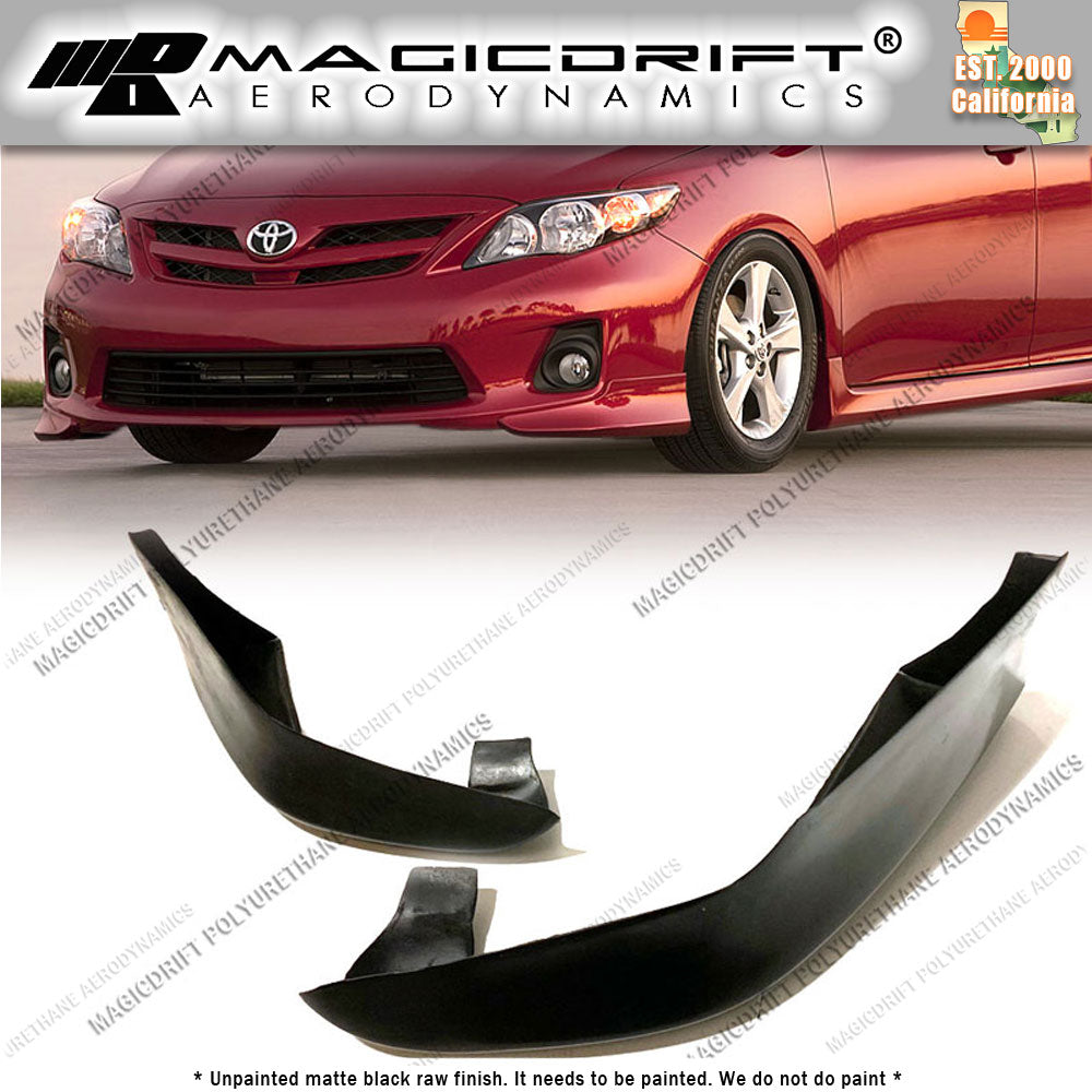 11-13 Toyota Corolla OEM S Sport Style Front Bumper Chin Spoiler Lip (2 pcs)