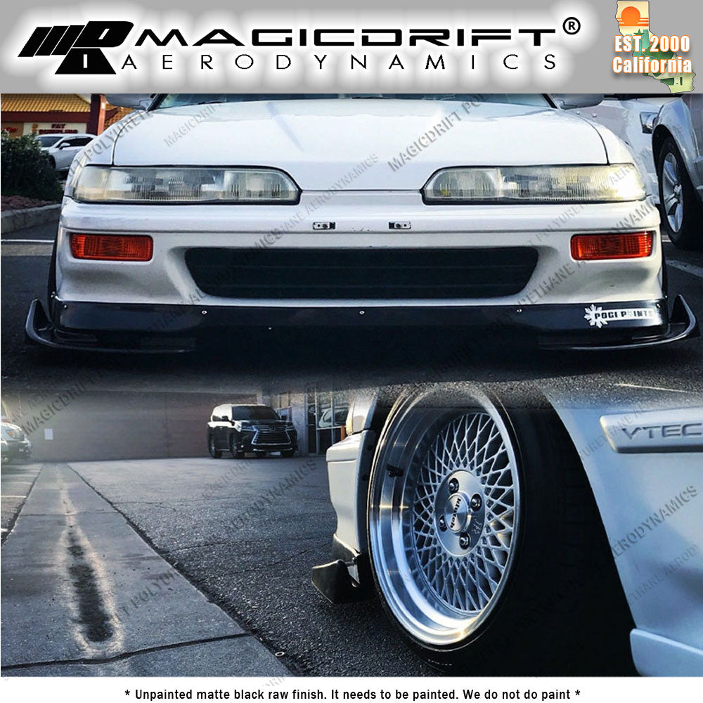 Universal Front Bumper Lip Chin Splitter Canard Diffuser Unpainted Black