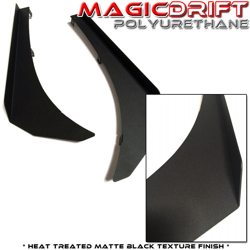 UNIVERSAL FRONT BUMPER ALUMINUM CANARD SPLITTER PANEL DIFFUSER WINGS BLACK
