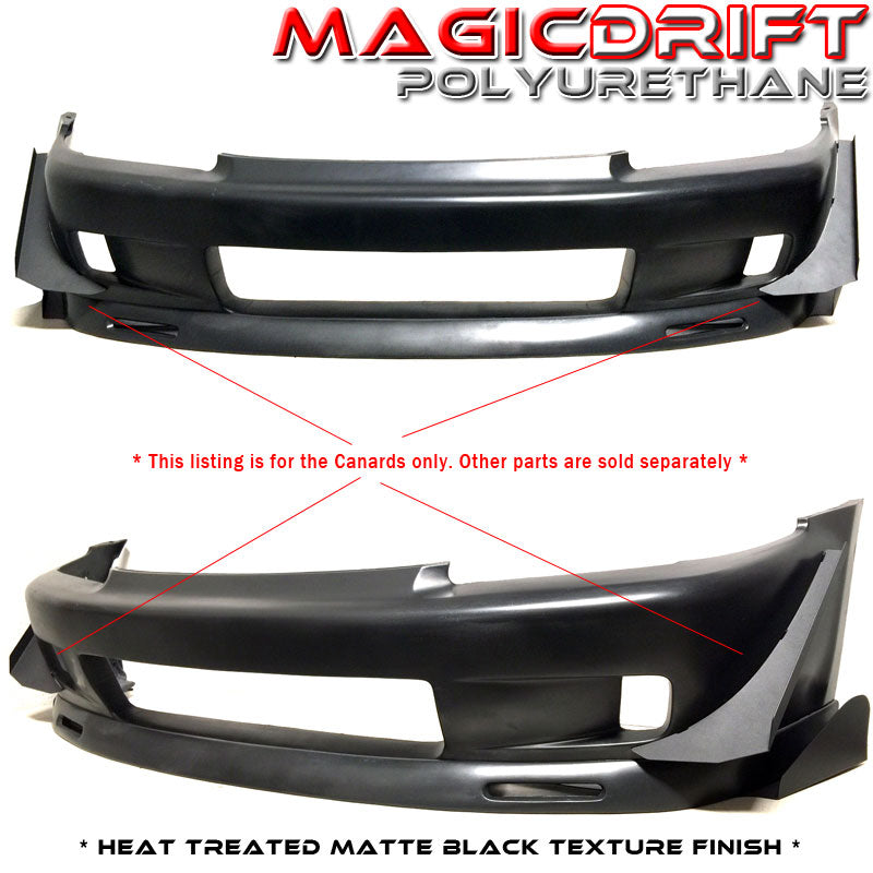UNIVERSAL FRONT BUMPER ALUMINUM CANARD SPLITTER PANEL DIFFUSER WINGS BLACK