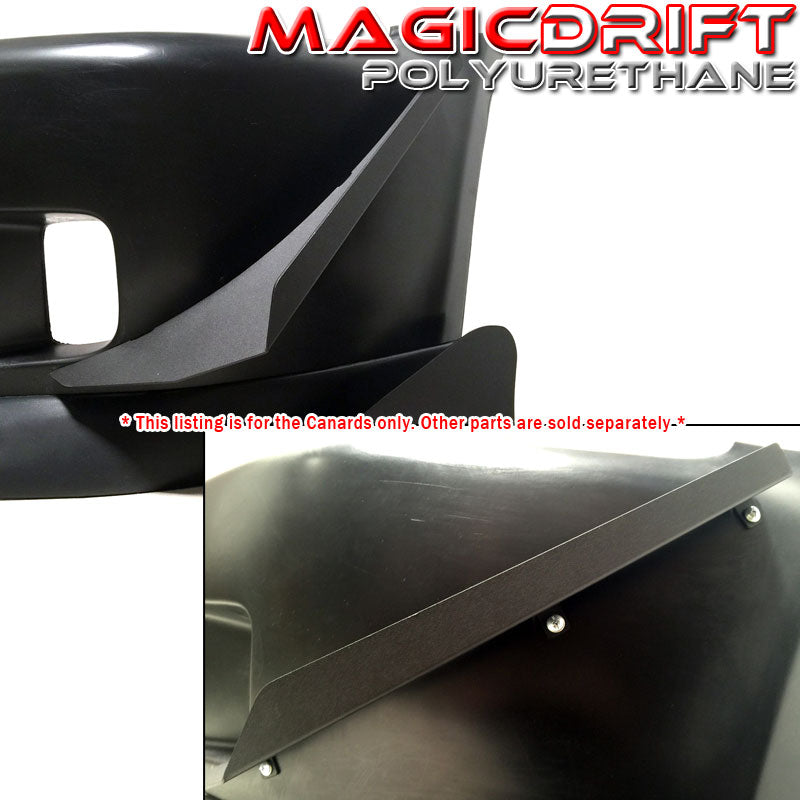 UNIVERSAL FRONT BUMPER ALUMINUM CANARD SPLITTER PANEL DIFFUSER WINGS BLACK