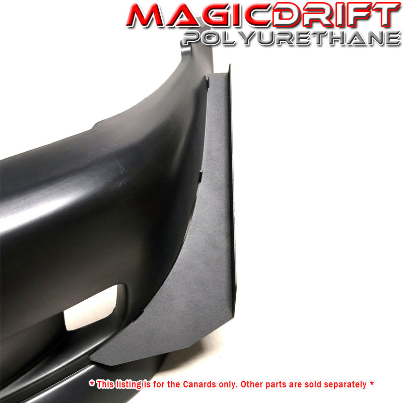 UNIVERSAL FRONT BUMPER ALUMINUM CANARD SPLITTER PANEL DIFFUSER WINGS BLACK