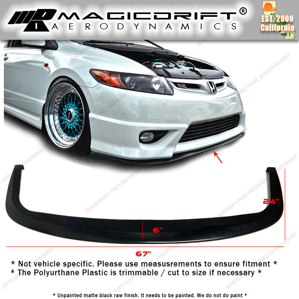 UNIVERSAL FRONT BUMPER LIP FLAT SPLITTER PLATE UNDER PANEL DIFFUSER CS STI STYLE