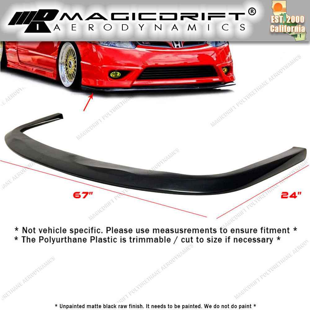 UNIVERSAL FRONT BUMPER LIP FLAT SPLITTER PLATE UNDER PANEL DIFFUSER CS STI STYLE