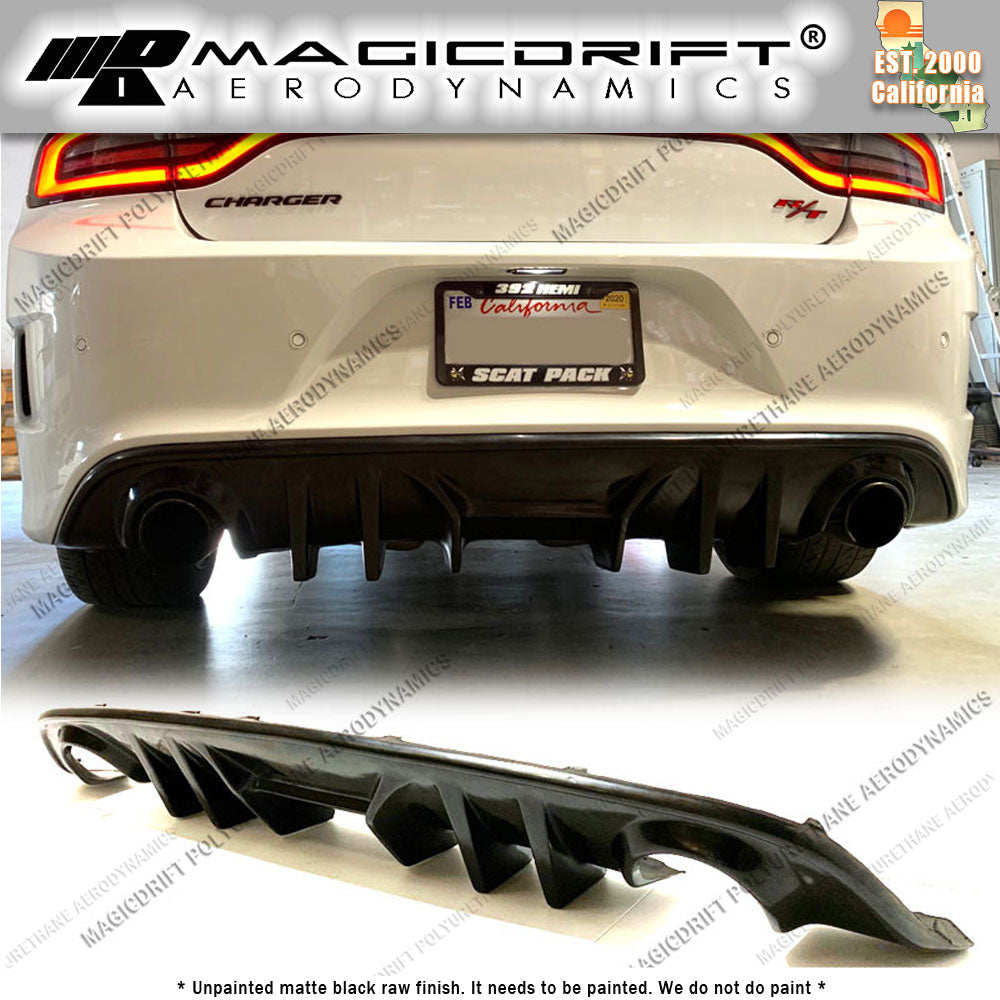 15-19 Dodge Charger MDP V2 Style Rear Bumper Diffuser Lip