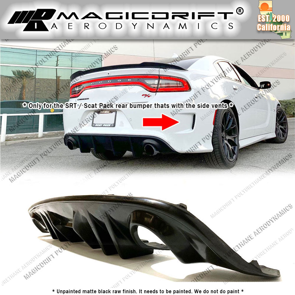 15-19 Dodge Charger MDP V2 Style Rear Bumper Diffuser Lip