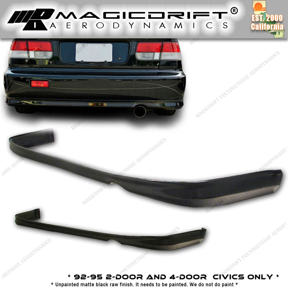 92-95 Honda Civic 2DR Coupe/4DR Sedan TR Style Rear Bumper Lip