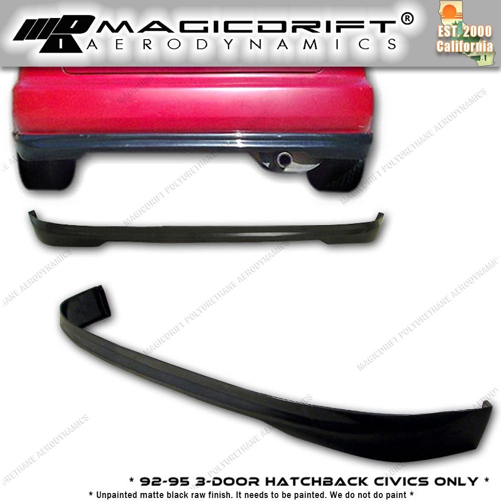 92-95 Honda Civic 3DR Hatchback TR Style Rear Bumper Lip