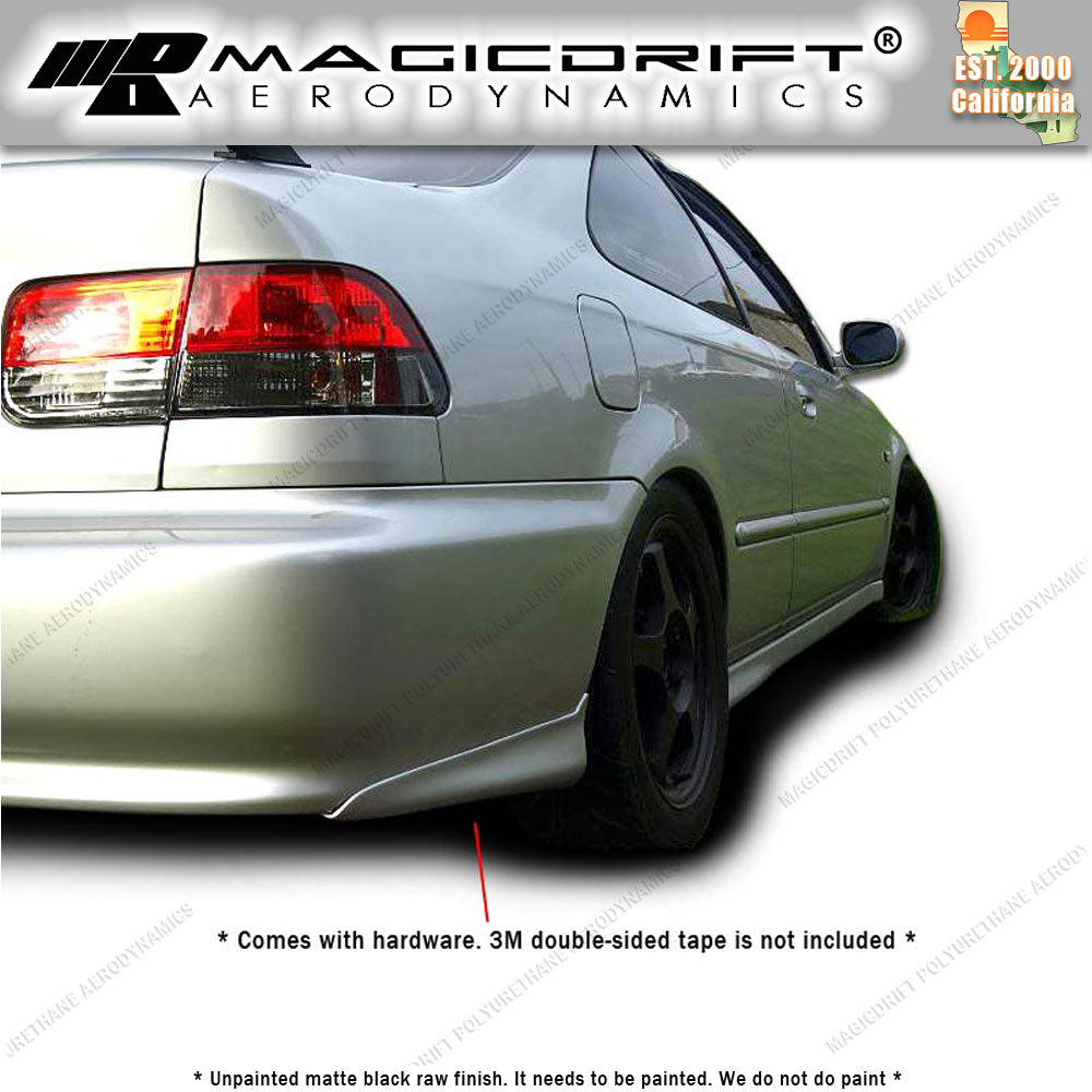 99-00 Honda Civic 2DR Coupe/4DR Sedan MU Style Rear Bumper Lip Aprons