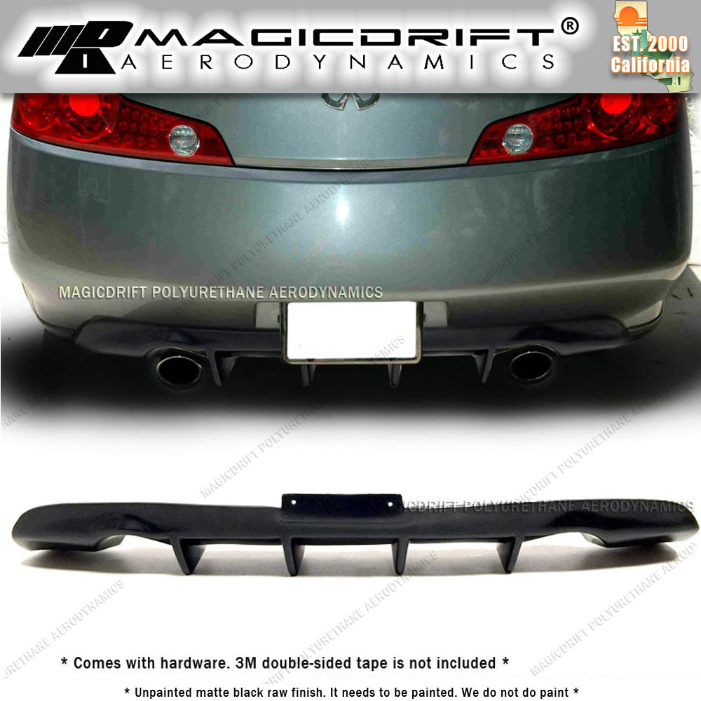 03-06 Infiniti G35 2DR Coupe DF2 4-Fins Style Rear Bumper Lip