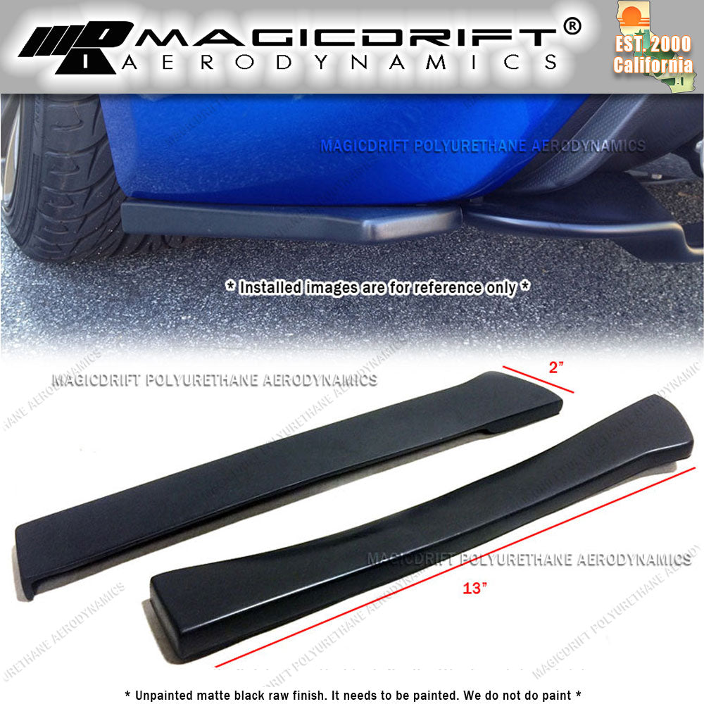 Universal Fit 13" Long Black Rear Bumper Sides Extension Splitter Wing Lips
