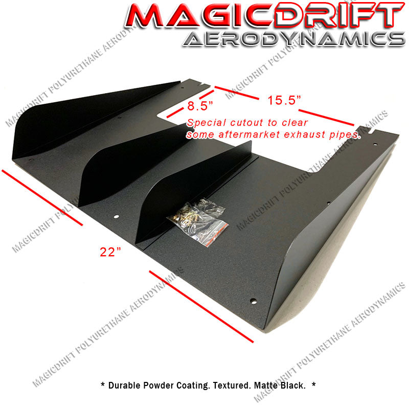 Universal 4 Fins Blade Race Track Drag Rear Bumper Lower Aero Diffuser Aluminum