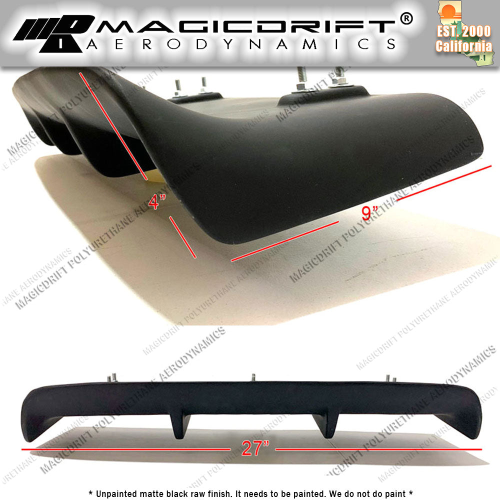 Universal 4 Fins Blade Rear Bumper Lower Aero Diffuser 27" x 9" - Fiberglass