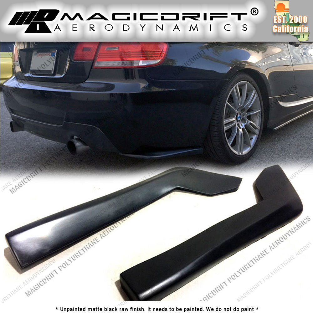 Universal Fit 17" x 7" Black Rear Bumper Sides Extension Splitter Wing Lips