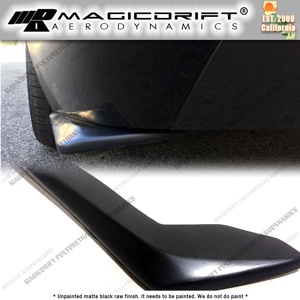 Universal Fit 17" x 7" Black Rear Bumper Sides Extension Splitter Wing Lips
