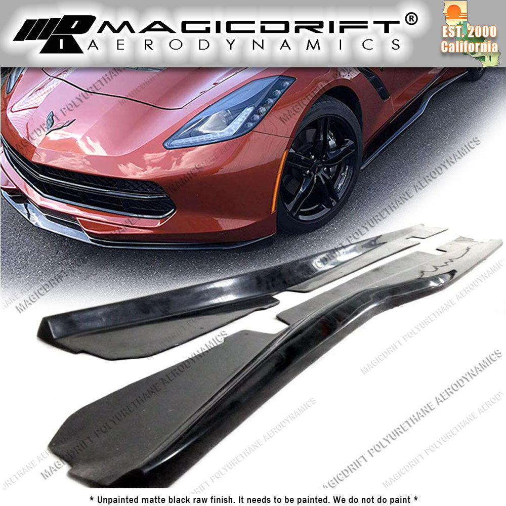 14-19 Chevy Corvette C7 Z06 Grand Sport Style Side Skirt Rocker Panel Extension Lips