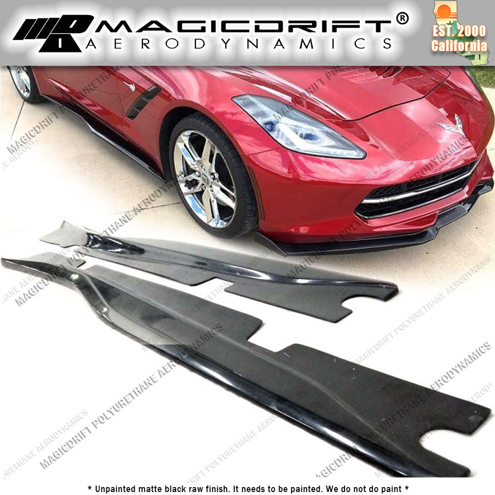 14-19 Chevy Corvette C7 Z06 Grand Sport Style Side Skirt Rocker Panel Extension Lips