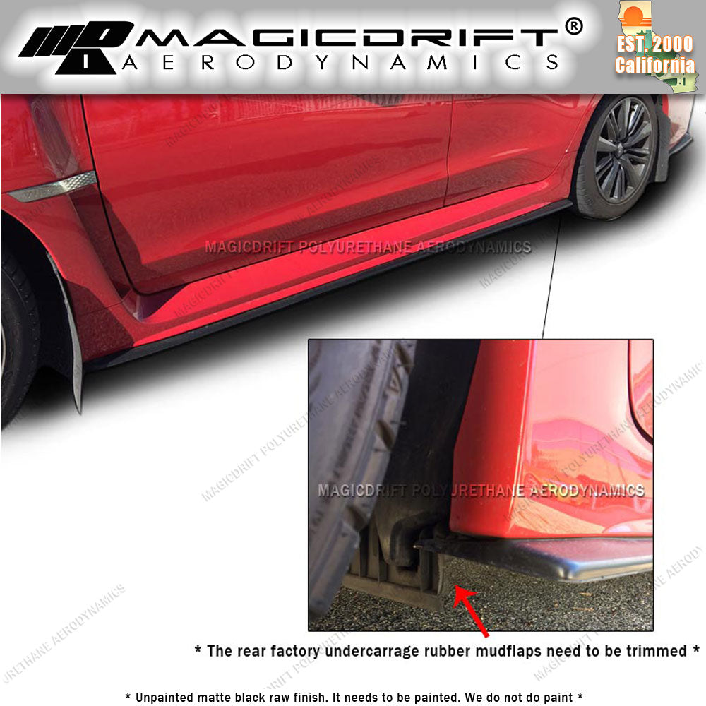 15-19 Subaru Impreza WRX STi JDM Style Side Skirt Rocker Panel Extension Lips (Pair)