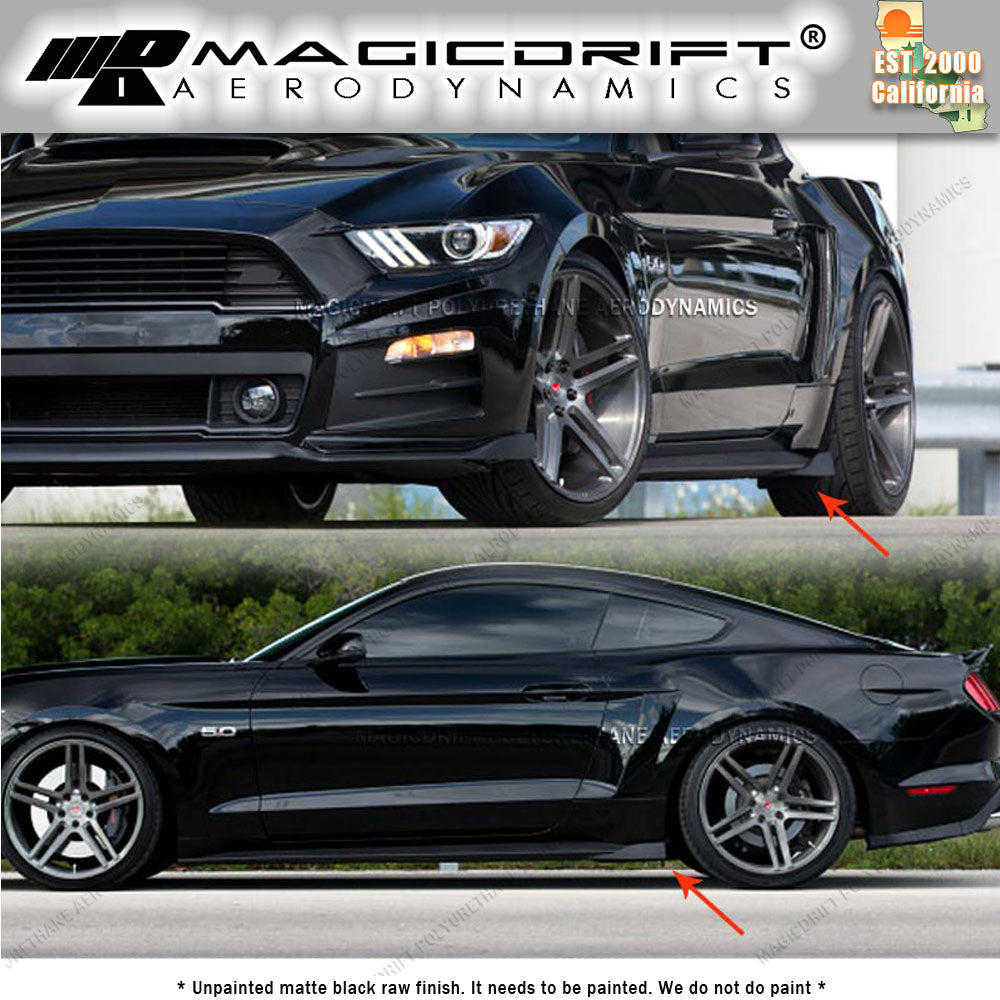 15-17 Ford Mustang Side Skirt Extension Winglet Wind Blades