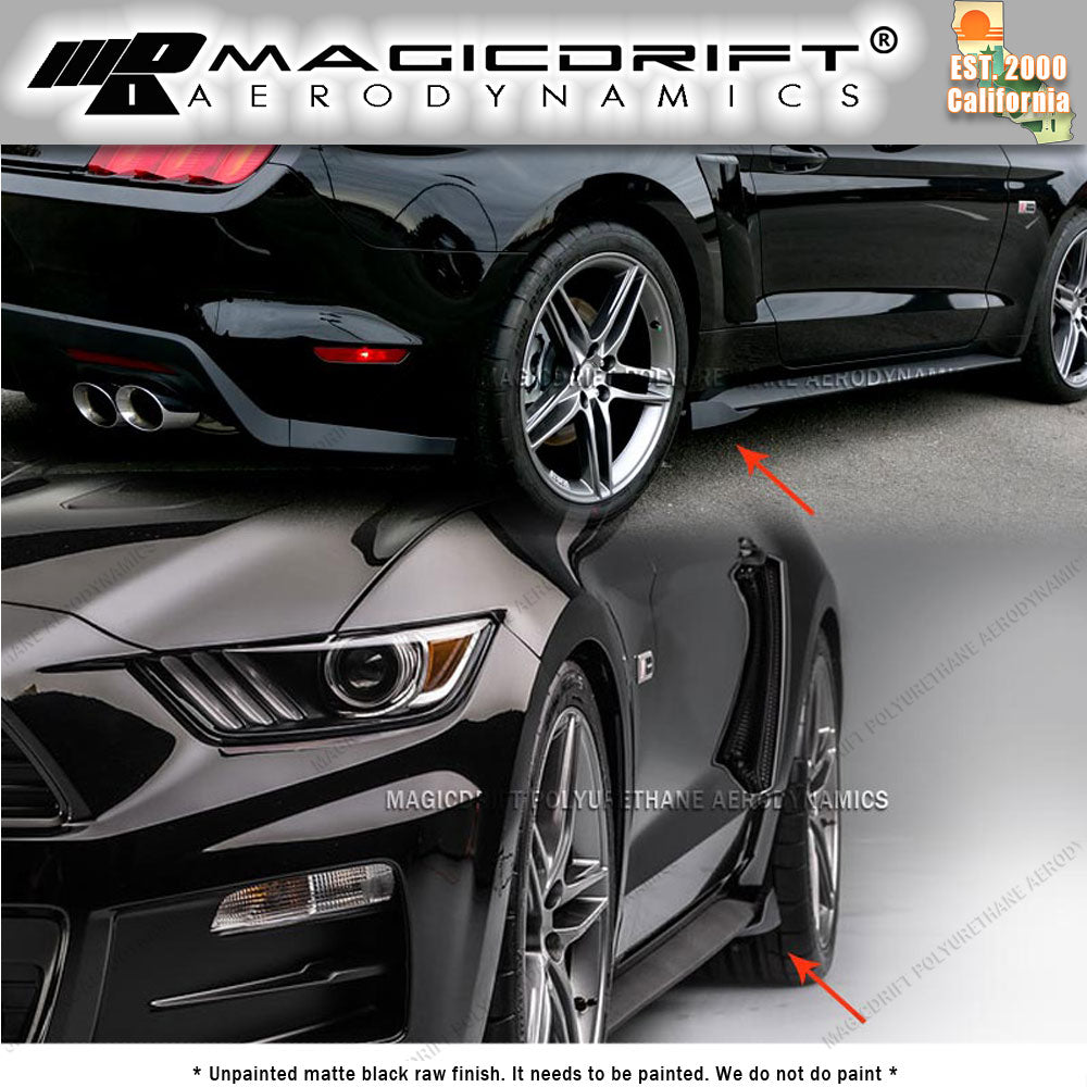 15-17 Ford Mustang Side Skirt Extension Winglet Wind Blades