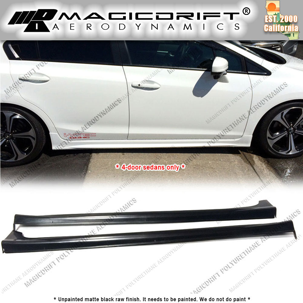 12-15 Honda Civic 9th GEN 4Dr 4-Door Sedans MU Style Side Skirts Kit