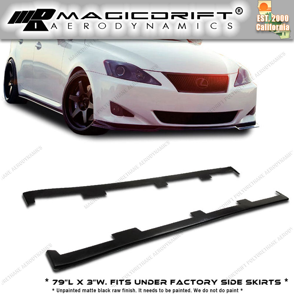 06-08 Lexus IS250 IS350 UL Underline Style Side Skirt Rocker Panel Extension Lips (Pair)
