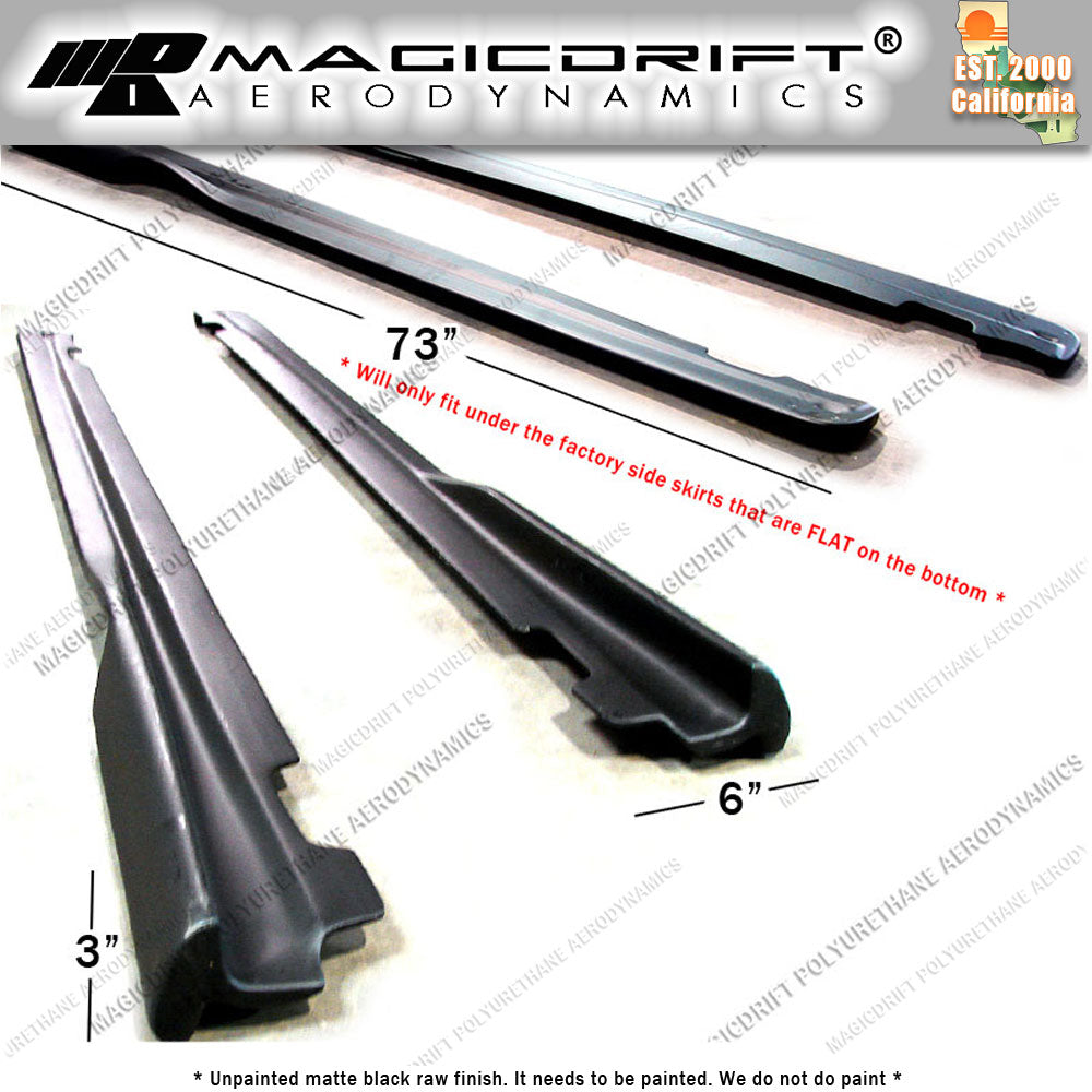 Universal Fit 73" x 6" Universal Fit JDM GR RB Style Side Rocker Skirts Extensions Lip Winglet