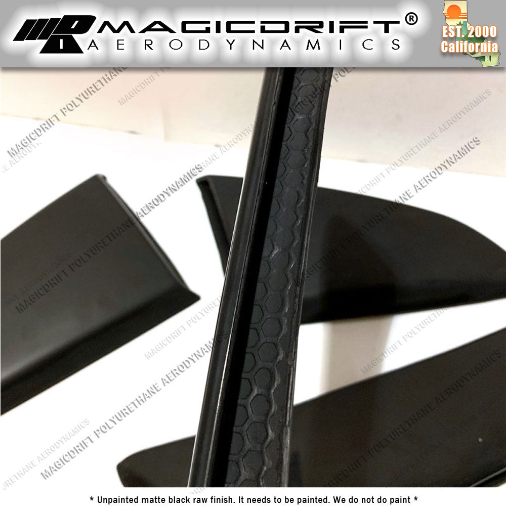 15-18 Ford Mustang Quarter Panel Side Scoops + Window Louver Cover Combo Kit