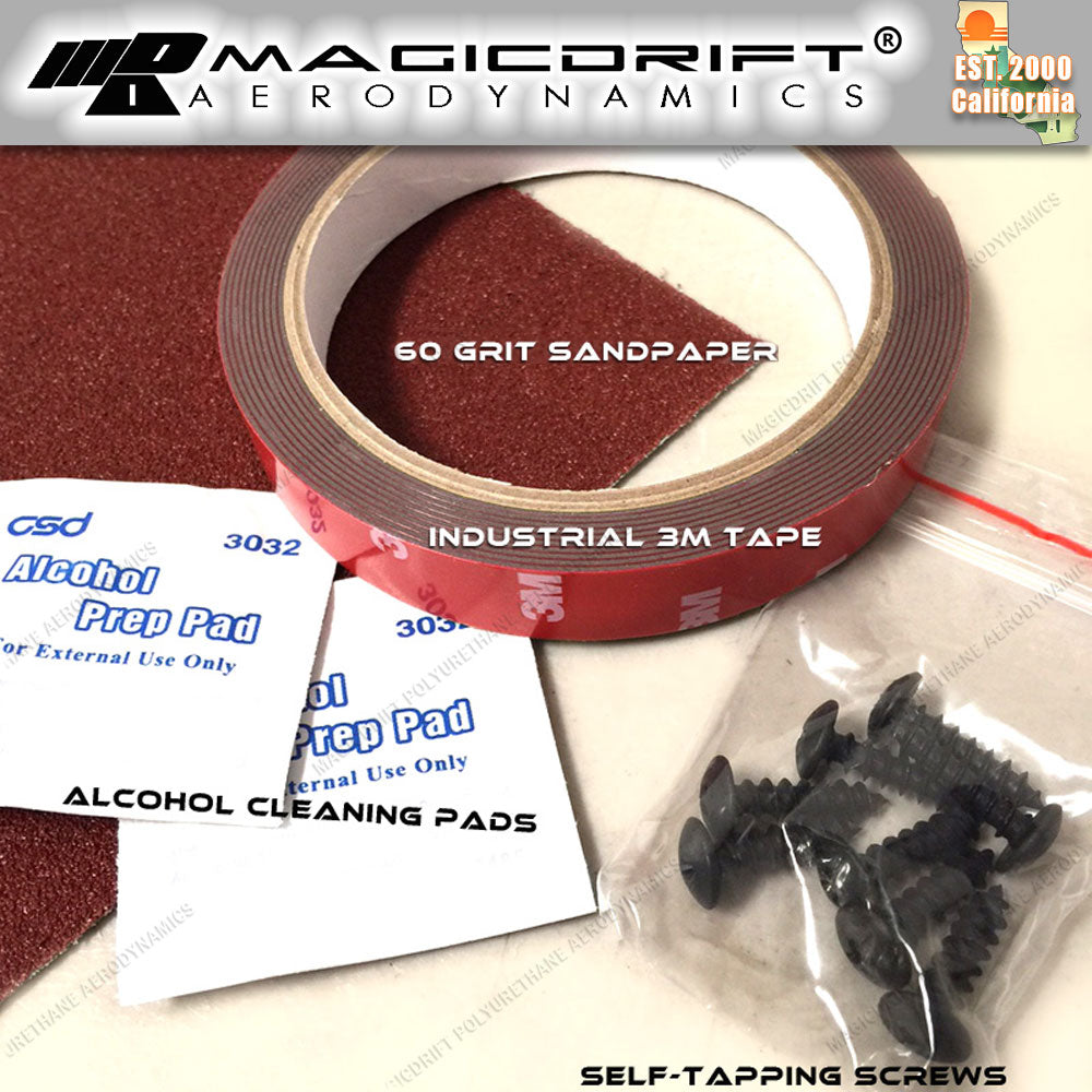Body Lip Kit Installation Kit. (Screws, double-sided tape, sand paper and alcohol wipe)