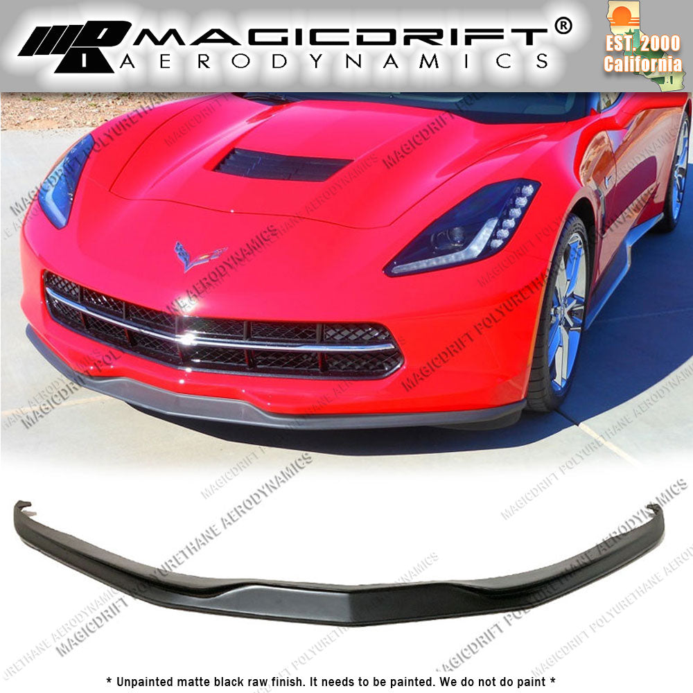 14-19 Chevy Corvette C7 ZR Stage-1 Style Front Bumper Chin Spoiler Lip