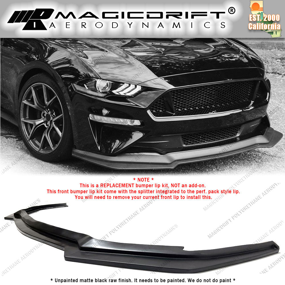 18-21 Ford Mustang GT Perf. Pack Style Front Bumper Chin Spoiler Lip