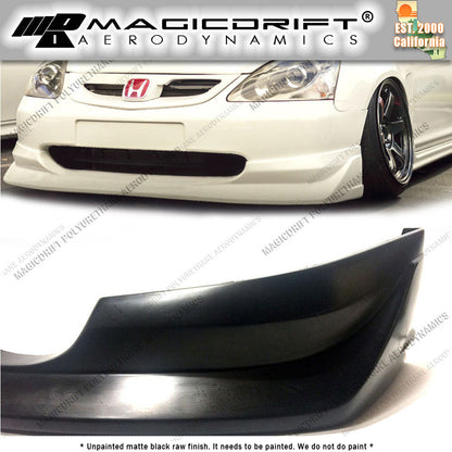 03-05 Honda Civic Si AW Walker Style Front Bumper Chin Spoiler Lip
