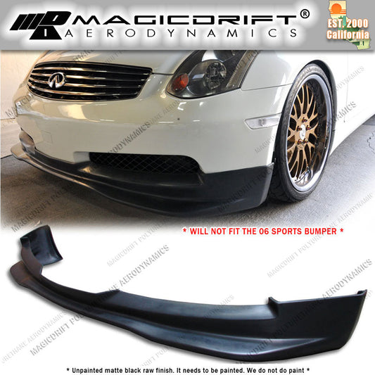03-05 Infiniti G35 2DR Coupe GT Style Front Bumper Chin Spoiler Lip