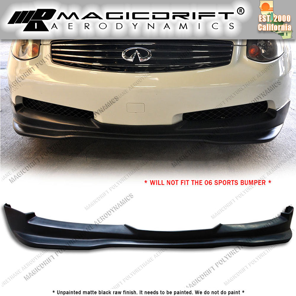 03-05 Infiniti G35 2DR Coupe GT Style Front Bumper Chin Spoiler Lip