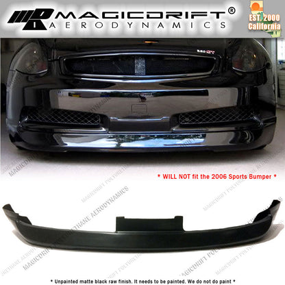 03-05 Infiniti G35 2DR Coupe ING Style Front Bumper Chin Spoiler Lip