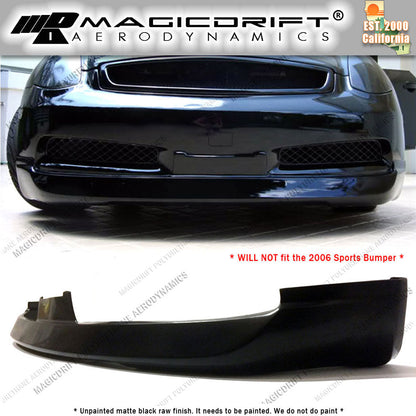 03-05 Infiniti G35 2DR Coupe ING Style Front Bumper Chin Spoiler Lip