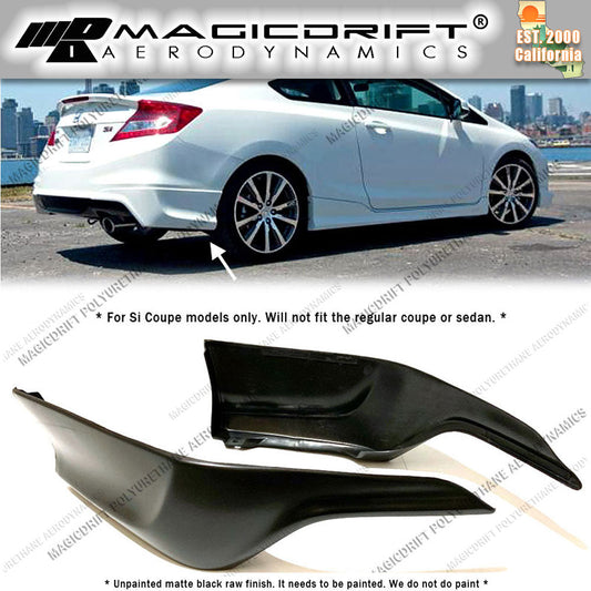 12-13 Honda Civic Si Coupes HF-P Style Rear Bumper Corner Lip Spats Aprons