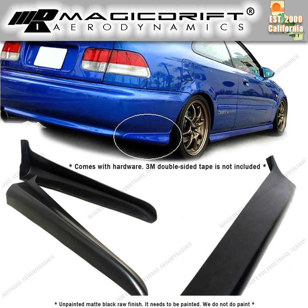 99-00 Honda Civic 2DR Coupe/4DR Sedan MU Style Rear Bumper Lip Aprons