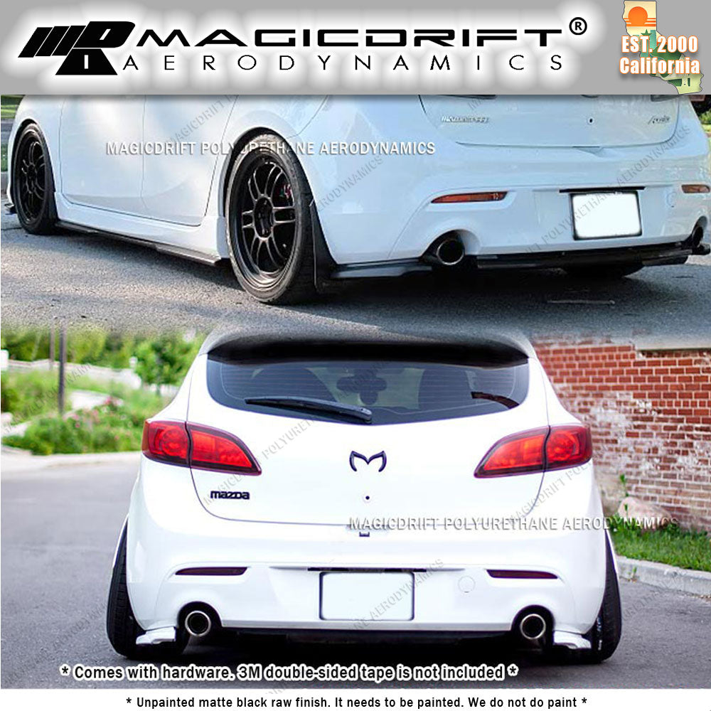 10-13 Mazda 3 5DR Hatchback ( DUAL EXHAUST ONLY) MS Style Rear Bumper Lip