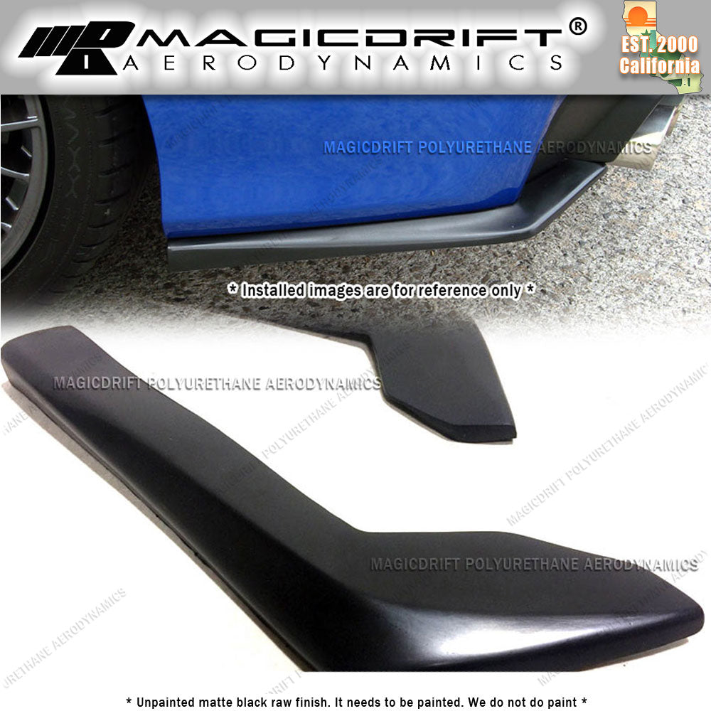 Universal Fit 17" x 7" Black Rear Bumper Sides Extension Splitter Wing Lips