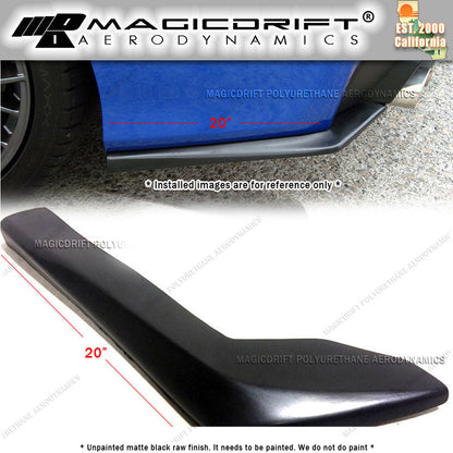 Universal Fit 20" x 7" Black Rear Bumper Sides Extension Splitter Wing Lips