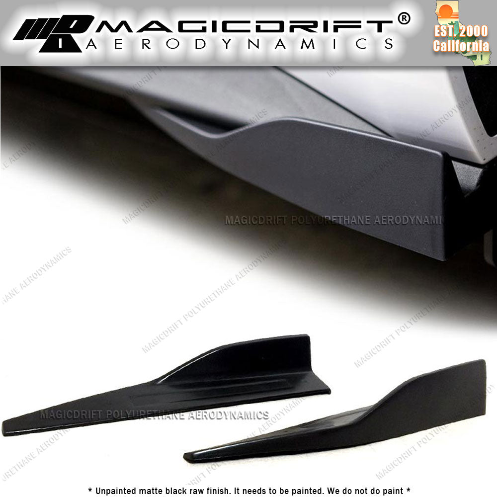 Universal Fit (measure your car) Black Side Skirt Rocker Splitters Winglet Wings