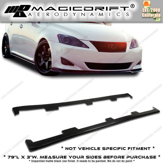 Universal fit 79" x 3" BMW E90 3-Series UL Style Flat Side Skirts Extensions