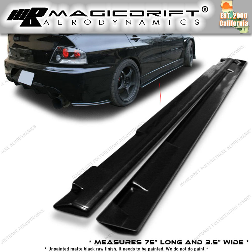 Universal Fit 75" x 3.5" OE Style Side Skirt Rocker Panel Extension Lips (Pair)